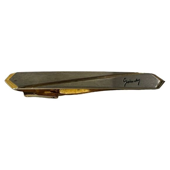 Price Firm! Givenchy Tie Clip Two Tone Vintage - Picture 1 of 4